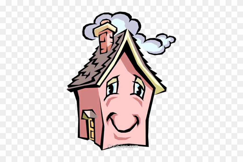 Haus Mit Gesicht Karikatur Vektor Clipart Bild -arch0332 - Dessin Maison Humoristique #1662660