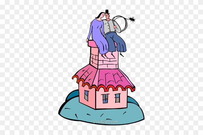 Couple Sitting On A House Royalty Free Vector Clip - Illustration #1662679
