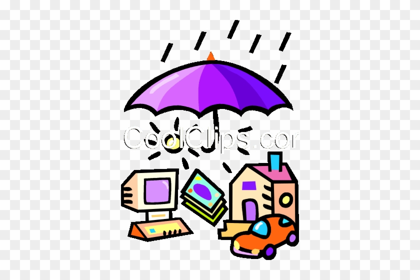Umbrella Covering A House Royalty Free Vector Clip - Insurance Clipart #1662691