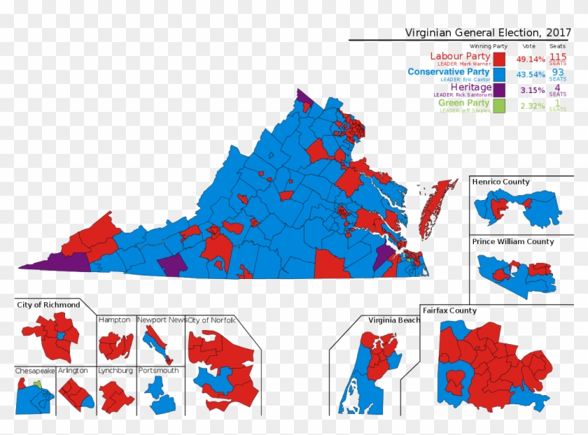 Virginia Election 2017 Results Map - Virginia Election Map 2018 #1662738