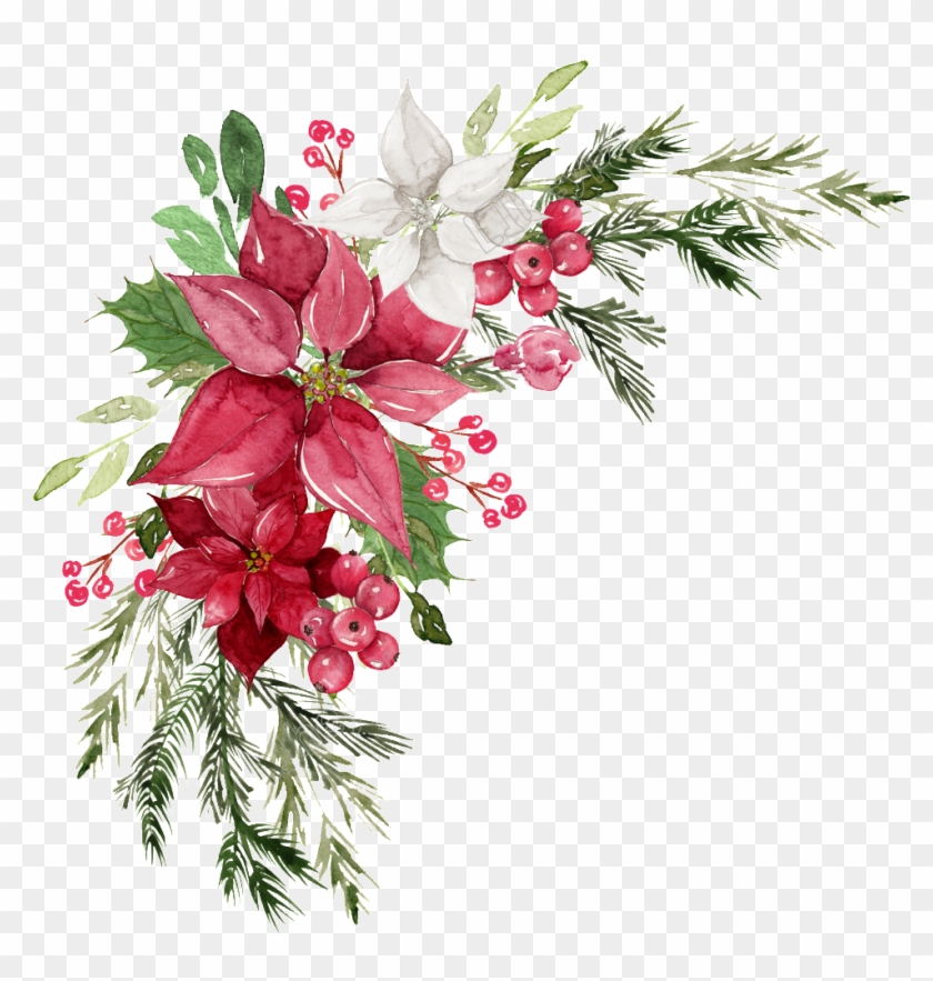 Watercolor Border Flower Free Illustration - Red Flowers Watercolor Free #1663080