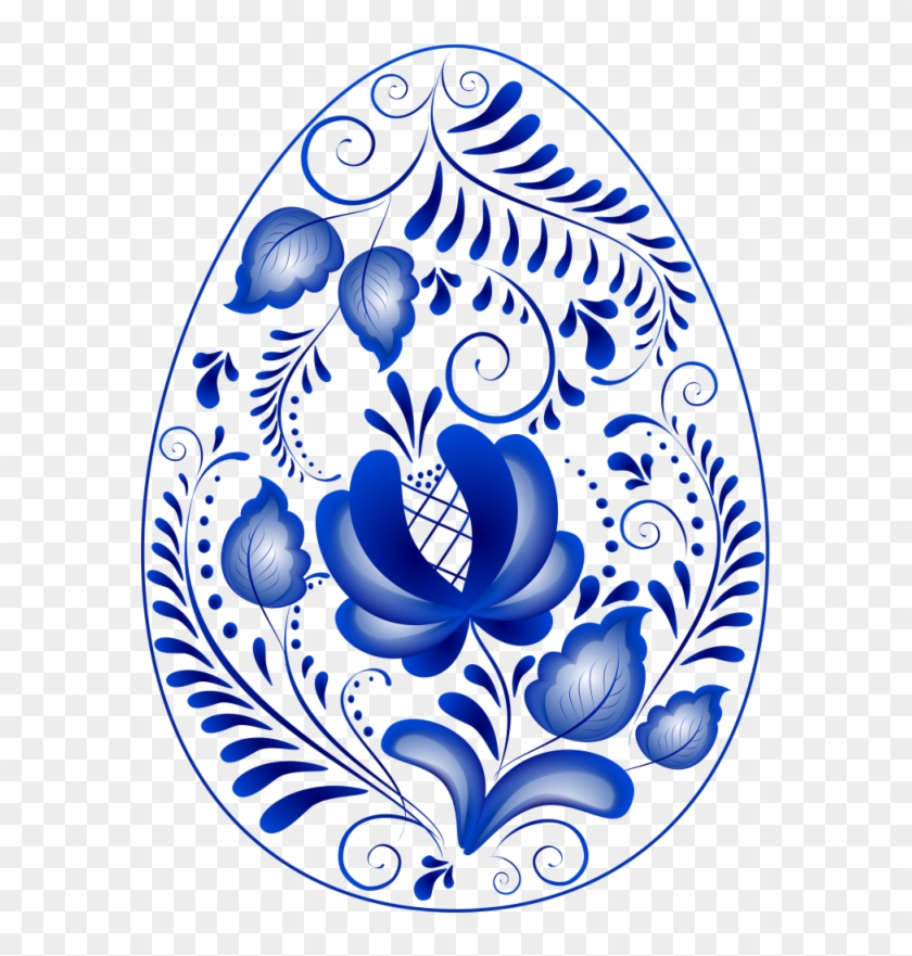 Folk Art Zhostovo, Zhostovo Style, Gzhel,khokhloma, - Russian Folk Art Blue Flower #1663102