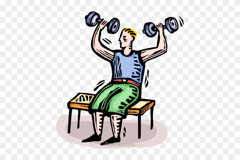 Man Doing Weights Royalty Free Vector Clip Art Illustration - Someone Throwing A Ball #1663745