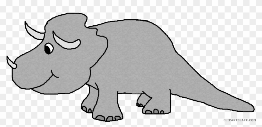 Triceratops Animal Free Black White Clipart Images - Dinosaur Clip Art #1663746