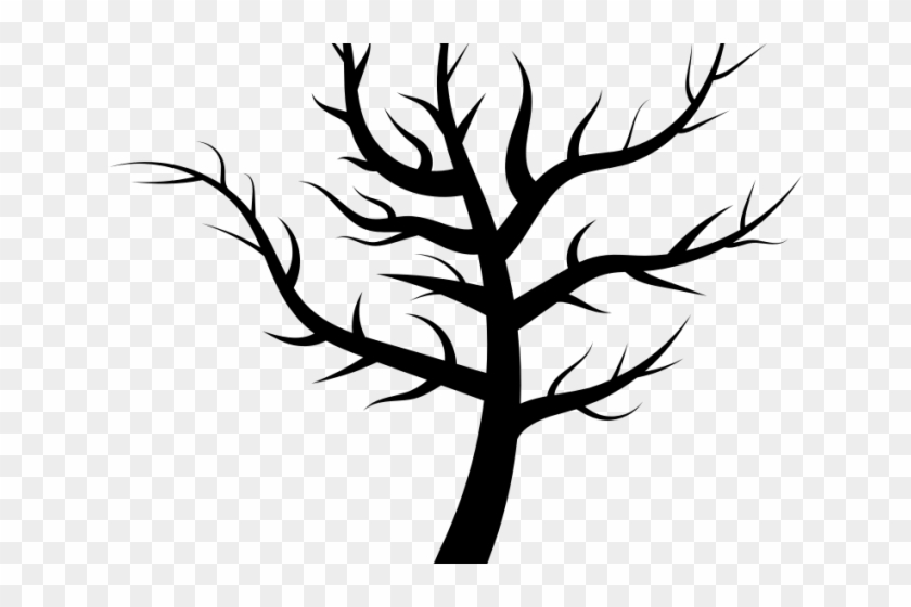 Drawn Dead Tree 3 Branch Template - Creepy Tree Silhouette Png #1663975