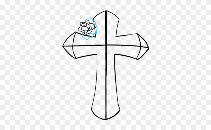 Drawn Cross Pointed Cross - Draw A Cross #1664145