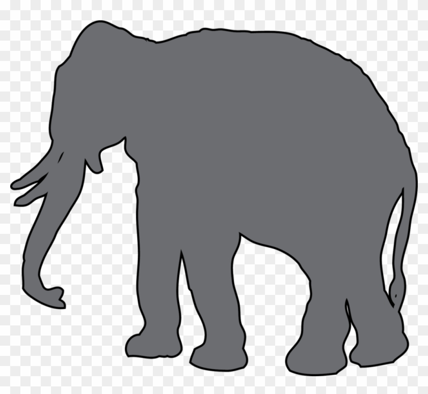 Safari1gray Clip Art Animal Outlines - Elephant #1664223