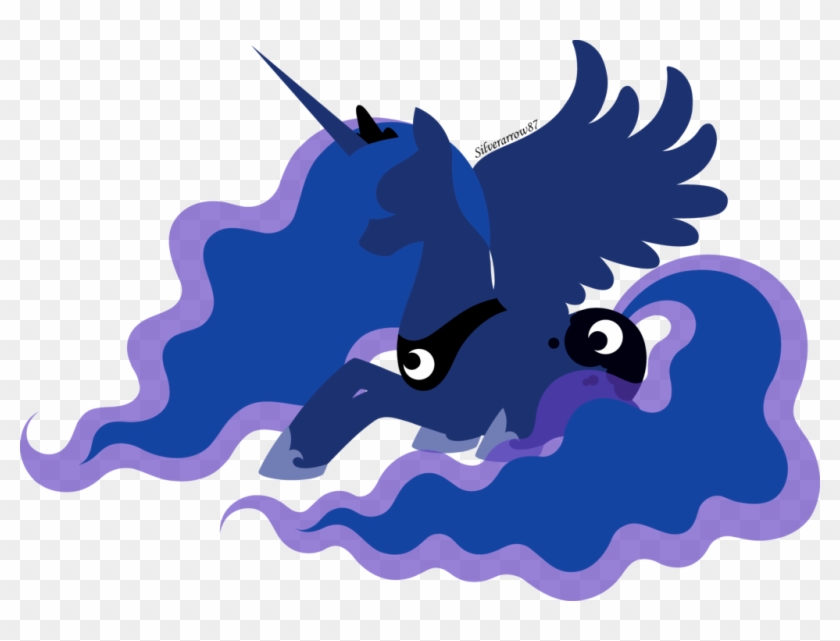 Pin Princess Silhouette Clipart - My Little Pony Luna Silhouette #1664281