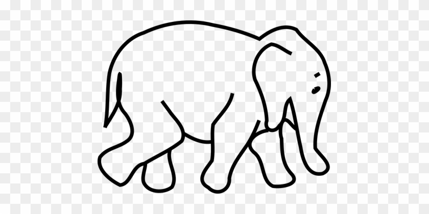 Elephant, Nature, Animal, Wildlife - Elephant Clipart Black And White Png #1664764