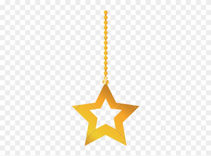 Gold Star Hanging To Mery Christmas Decoration - Star Icon Filled And Empty #1664887