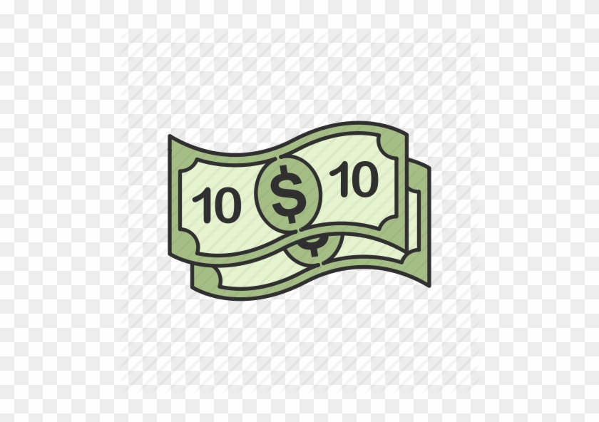 Pin Ten Dollar Bill Clip Art - 10 Dollar Bill Icon #1664982