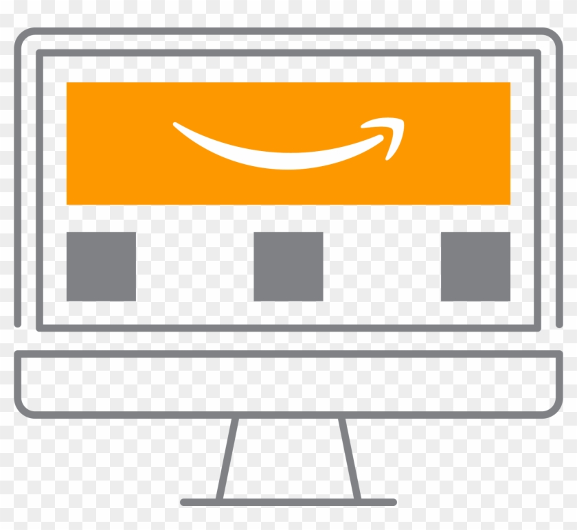 Illustration Of A Store On Amazon On A Computer Screen - Amazon Sponsored Ads Icon #1665123