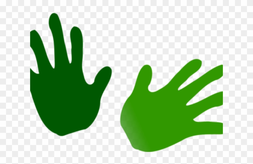 Finger Clipart Transparent Background - Silueta De Manos Verde Png #1665261