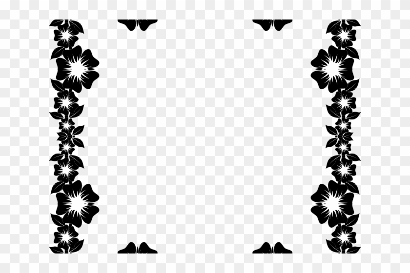 White Flower Clipart Frame - Flower Frame Png Hd Black #1665366