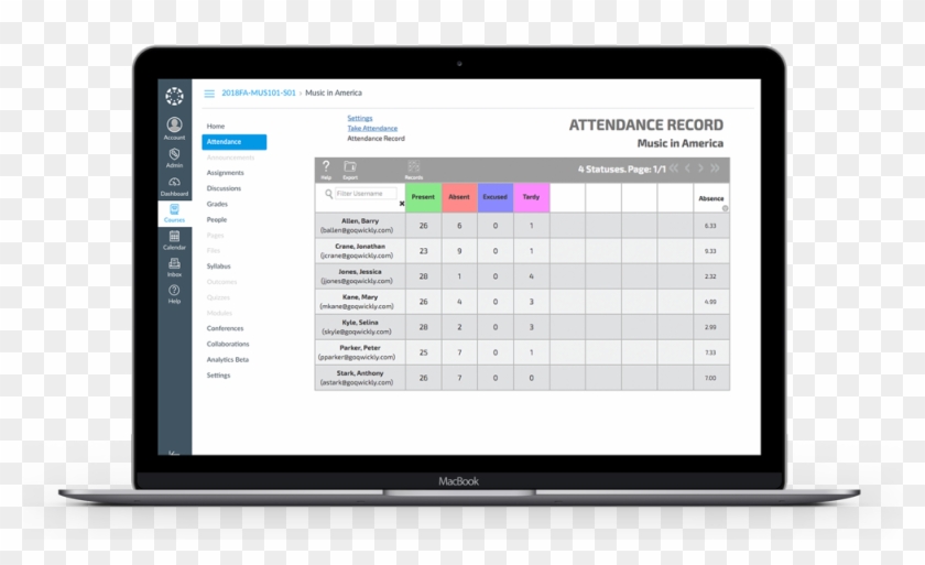 Laptop Attendance Screen Laptop Attendance Screen - Laptop #1665704