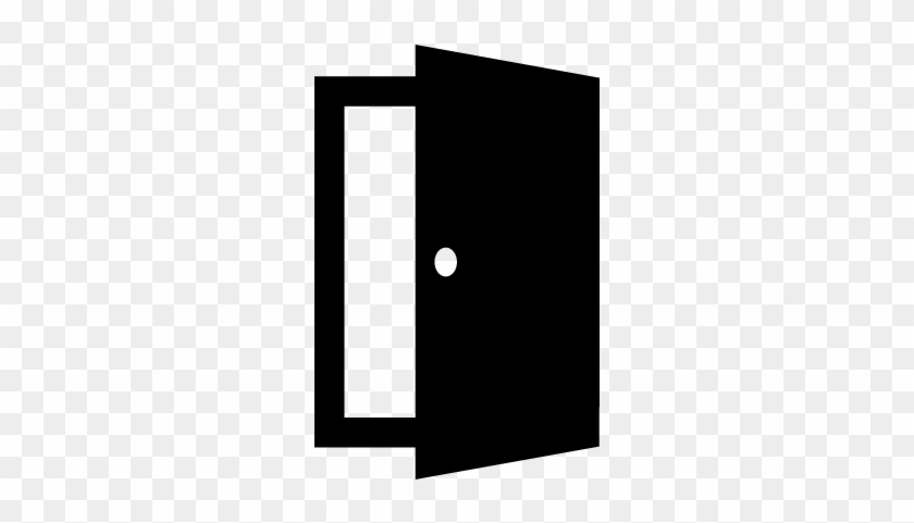 Door Black And White Clipart - Open Door Icon Png #1666065