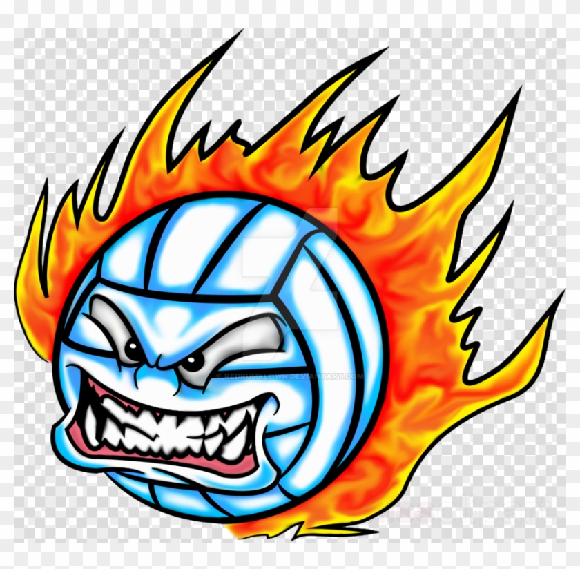 Volleyball Ball On Fire Png Clipart Ball Game Volleyball - Volleyball Fire #1666075