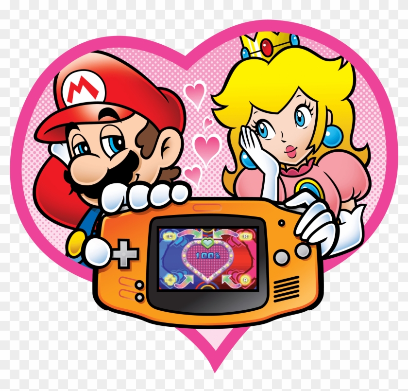 Mario And Peach Holding A Gameboy In A Romantic Way - Mario And Peach #1666172