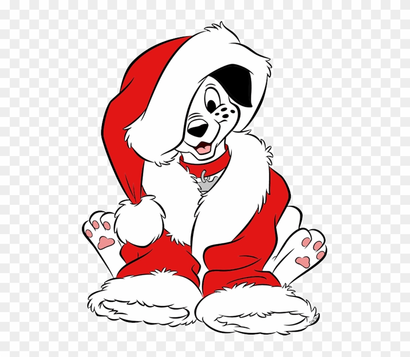 Clip Art Of 101 Dalmatians Puppy In Santa Claus Outfit - 101 Dalmatians Christmas Png #1666281