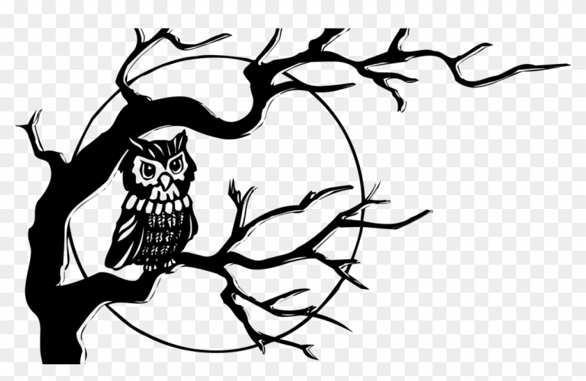 19 Woods Clipart Download Scary Huge Freebie Download - Owl On A Branch Drawing #1666436