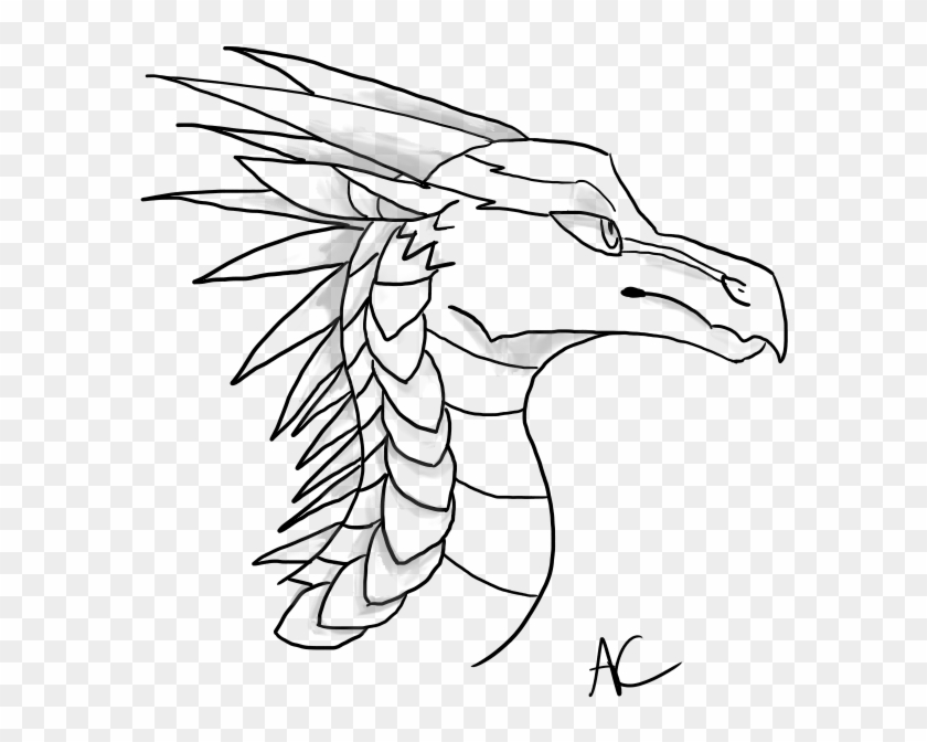 Dragon Lineart Headshot - Wings Of Fire Icewing Headshot #1666595