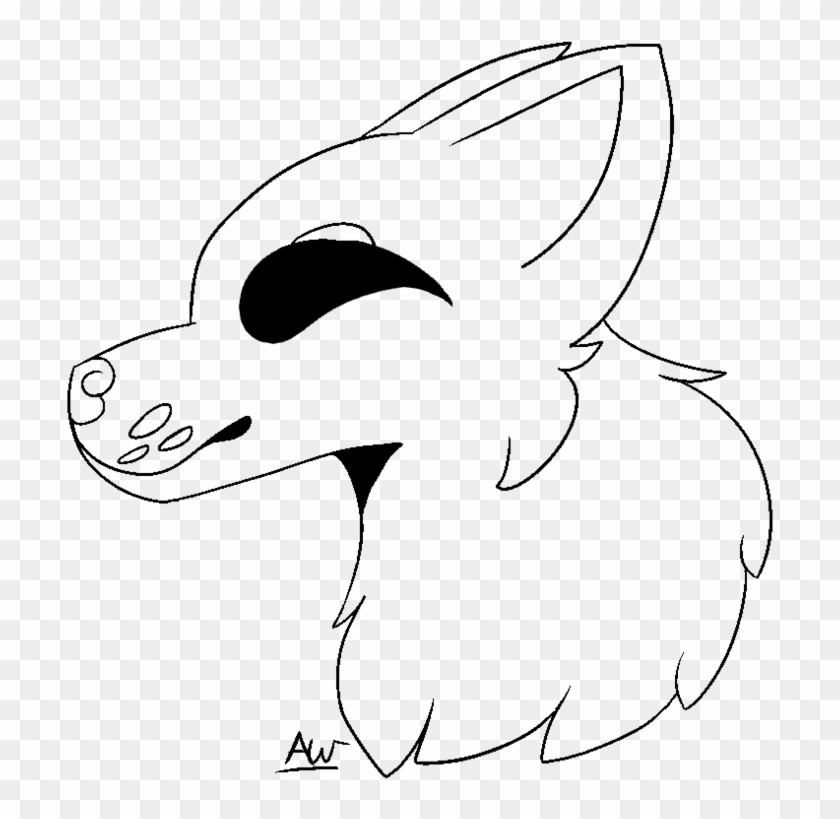 F U Canine Headshot - Line Art #1666620