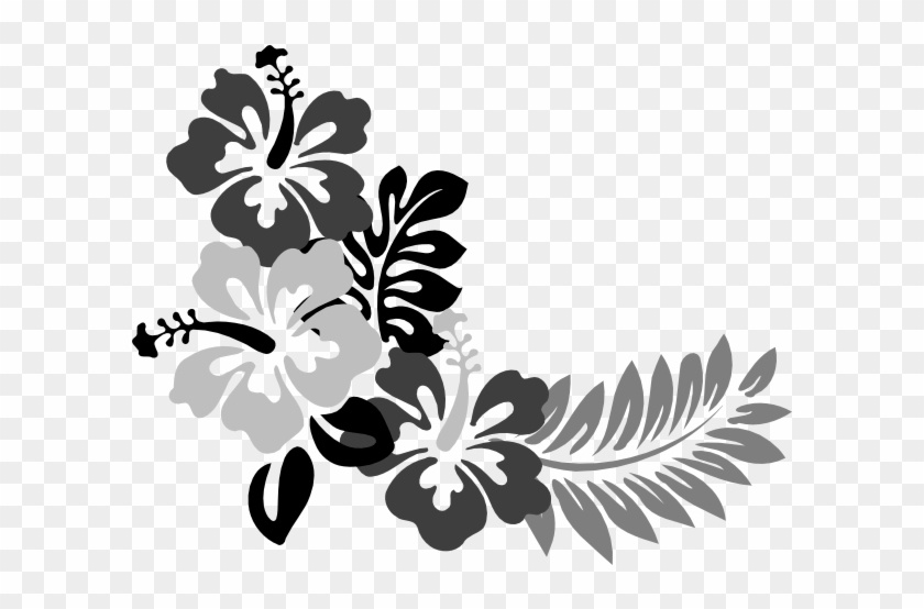 Cloud Cliparts Has The Largest And Collection Of Flower - Hawaiian Flowers Clip Art Black And White #1666813