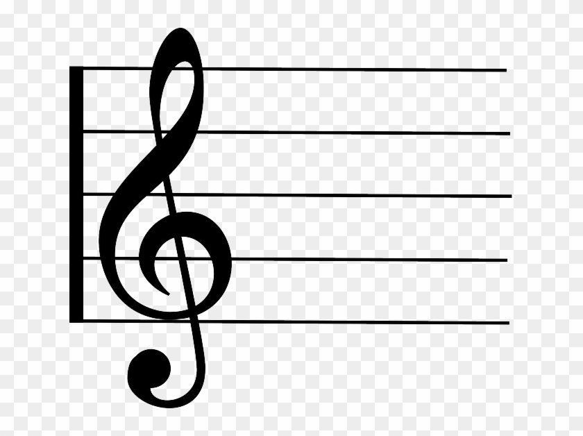 Treble Clef On Stave #1666944