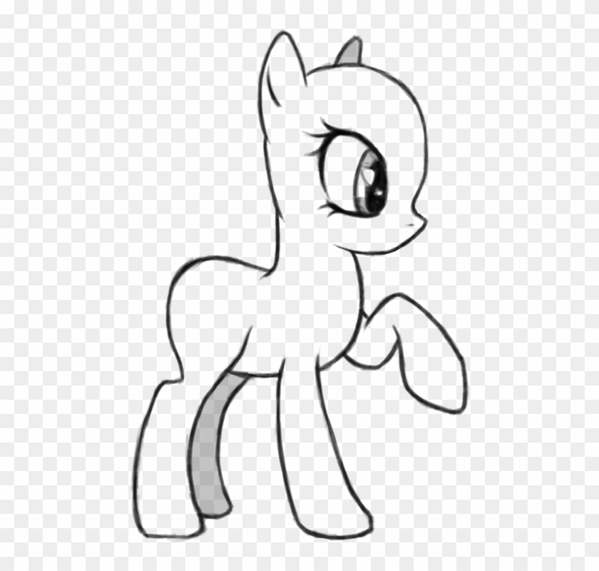 Drawn Ponytail Outline - My Little Pony Bodys Templates To Draw #1667283