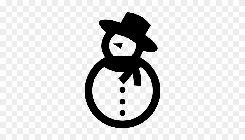 Snowman With Scarf And Hat Vector - Snowman Icon #1667299