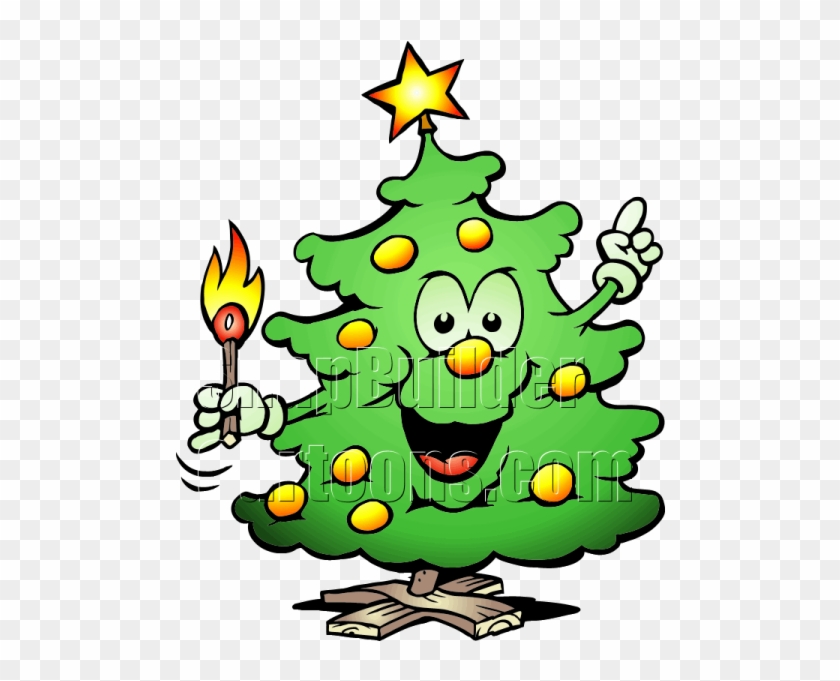 Christmas Tree Lights Matches Mascot Logo - Christmas Tree Lights Cartoon Clipart #1667617