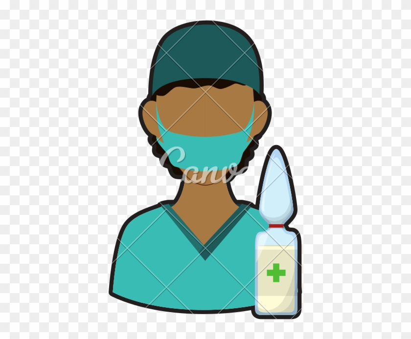 Nurse In Uniform With Dropper - Cartoon #1667638