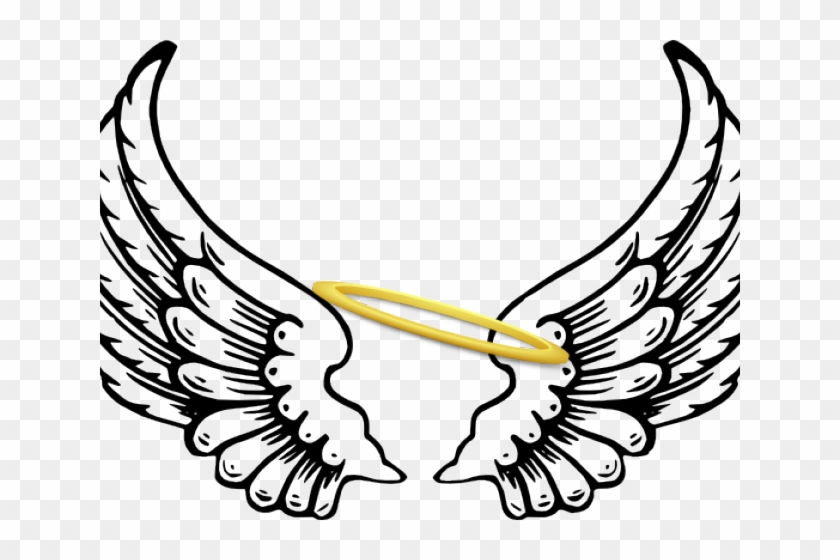 Halo Clipart Broken Angel - Angel Wings Png Outline #1667698