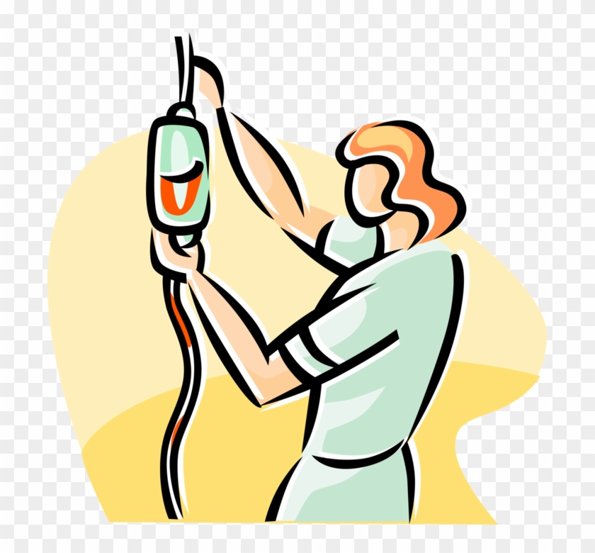 Vector Illustration Of Health Care Nurse Replacing - Blood Transfusion -  Free Transparent PNG Clipart Images Download