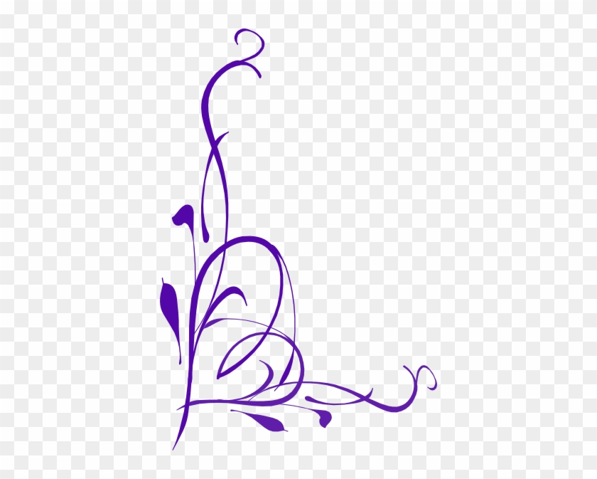 Purple Swirl Corner Border - Vines Clip Art #1668190