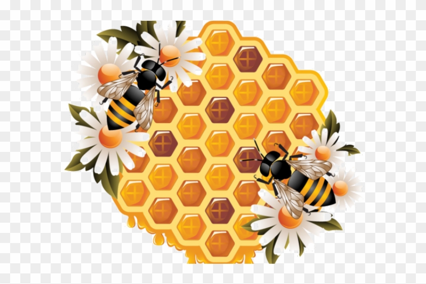 Bee Clipart Flower - Honey Bee Illustration #1668193