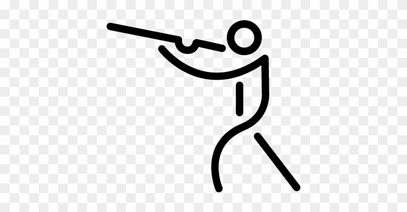 Shooting Stick Man Vector - Stick Figure Shooting Gun #1668333