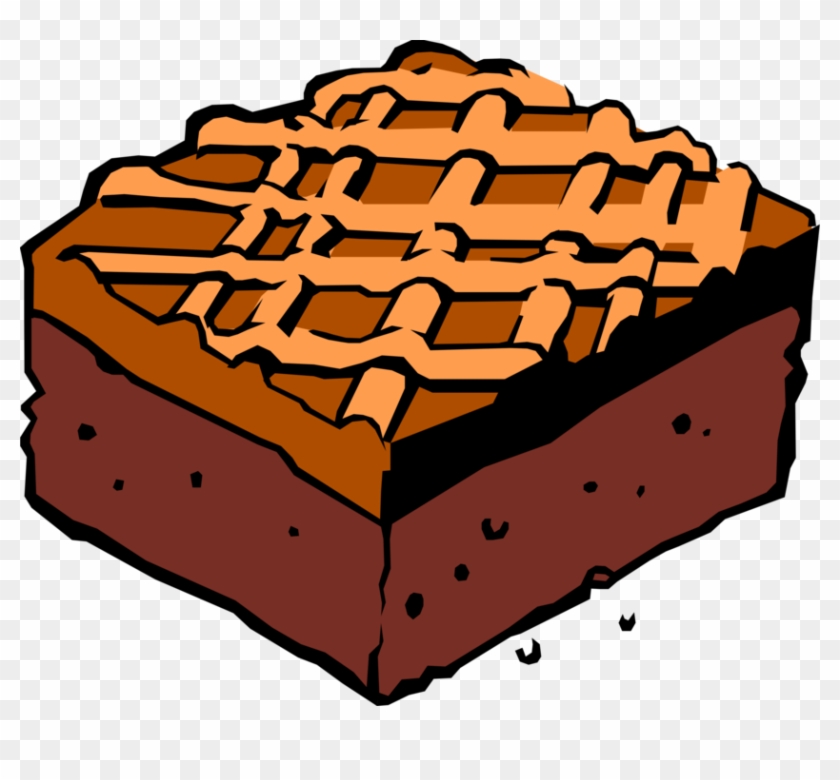 Vector Illustration Of Garden Vegetable Sweet Dessert - Chocolate Brownie #1668344