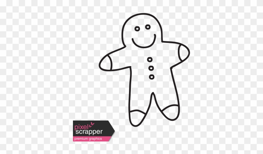 Christmas 1 Gingerbread Man Graphic By Marisa Lerin - Gingerbread Man Doodle Transparent #1668370