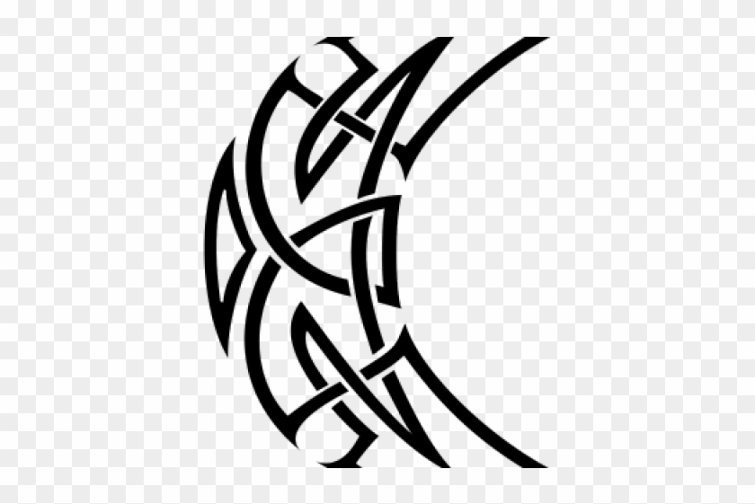Download Celtic Knot Tattoos - Crescent Moon Tribal Tattoo #1668381
