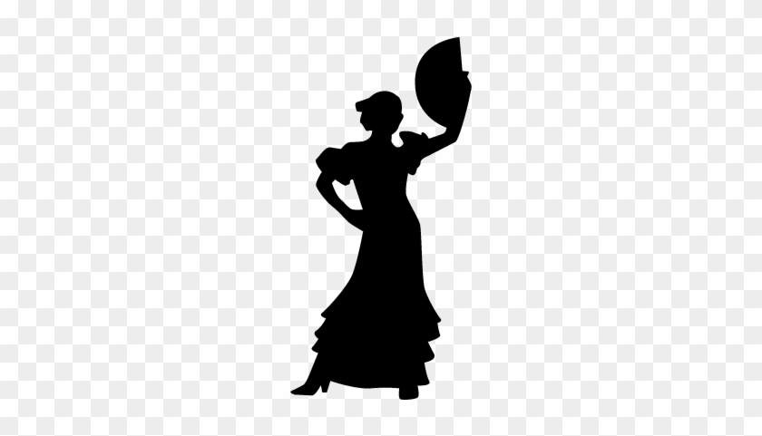 Flamenco Woman Female Silhouette Dancing Vector - Flamenco Icon #1668727