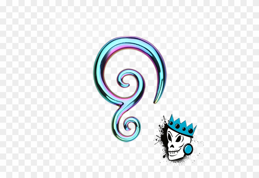 Anodized Double Swirl Spirals - Pink Size 12 Ear Gauges Spirals #1668878
