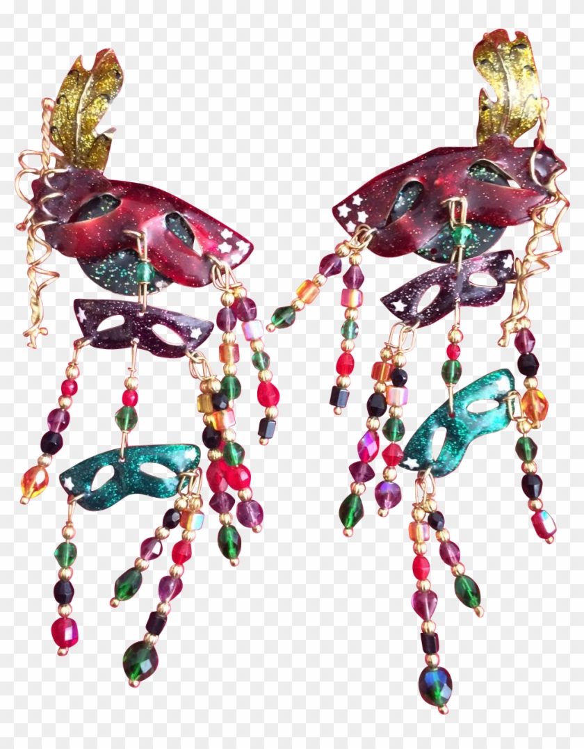Wild Lunch At The Ritz Mardi Gras Earrings Mardi Gras - Earrings #1668886