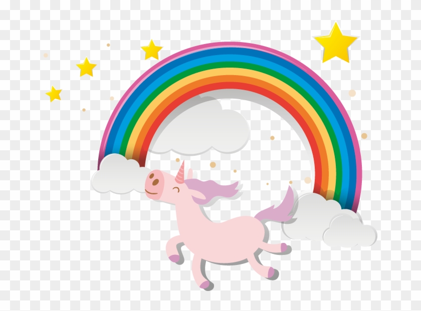 Fairy Bay Unicorn And Rainbow - Cartoon #1669425