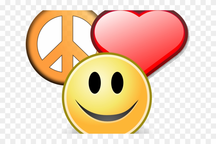 Symbol Clipart Christmas - Peace Love Smiley Symbol #1669468