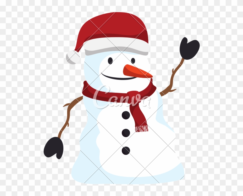 Snowman Smiling Christmas Symbol Vector Icon Illustration - Snowman #1669476