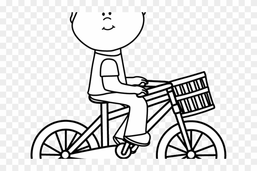Cycling Clipart Childrens Bike - Bicycle Clipart Black And White #1669603