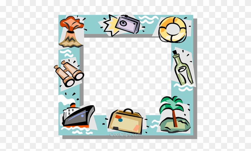 Vacation Themed Frame Royalty Free Vector Clip Art - Vacation Frame Clipart #1669717