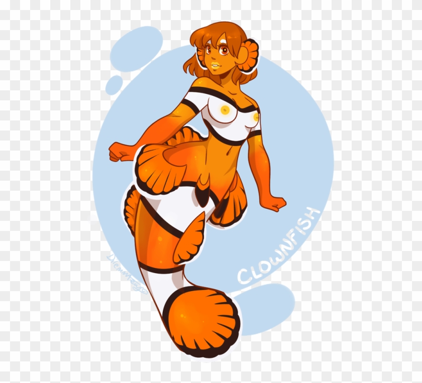 Mermaid Mermay Koi Clownfish Dilemmaart Its Late Yeh - Clownfish Mermaid #1669899