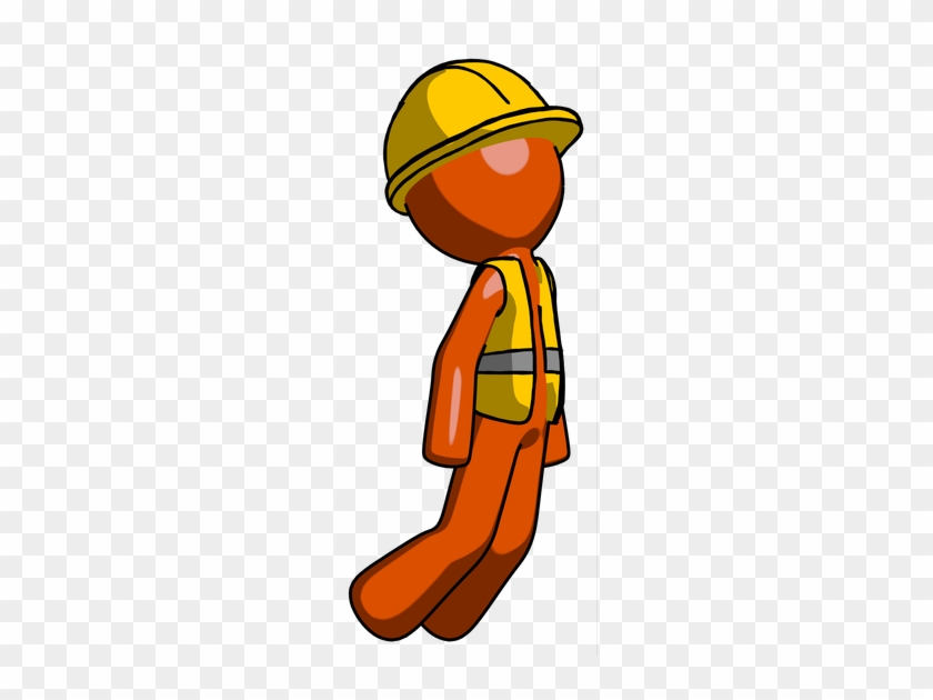 Orange Construction Worker Contractor Man Floating - Orange Construction Worker Contractor Man Floating #1670046